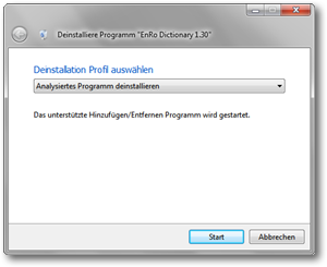 Total Uninstall –Analysiertes Programm deinstallieren