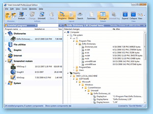 Total Uninstall - zmiany wprowadzone przez zainstalowany program