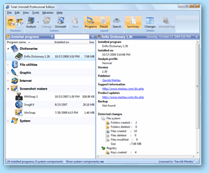 Total Uninstall - podsumowanie zainstalowanego programu