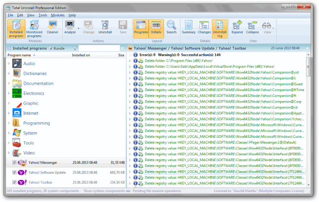 Batch avinstallation är klar