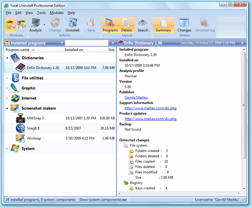 Windows 7 Total Uninstall 7.2.1 full