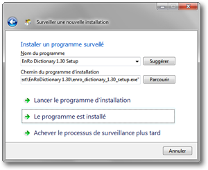 Total Uninstall - Installation du programme de surveillance